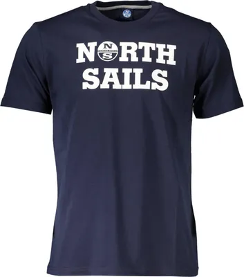 Produktbild von Herren Kurzarm T-Shirt Blau mit Druck und Rundhalsausschnitt