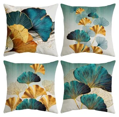 Produktbild von Kissenbezüge 45x45 cm, 4er Set moderne Kissenhüllen für Sofa, Schlafzimmer und Büro