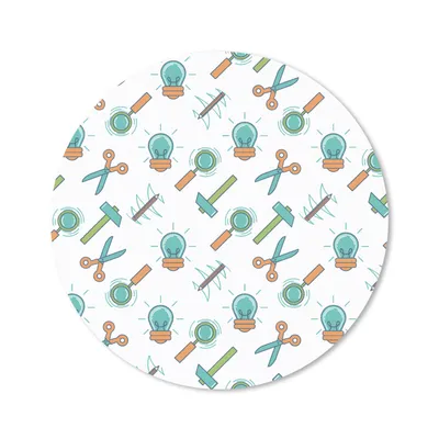 Produktbild von MuchoWow® Mauspad Mousepad Schere - Bleistift - Schablonen 40x40 cm - Mousepads - Maus Mat - Pad - Mausunterlage - Schreibtisch Accessoires