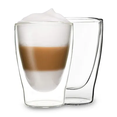 Produktbild von DUOS doppelwandiges Glas | Thermoglas | 310 ml | Trinkglas | Espressoglas,  Teeglas, Shotglas | für heiße und kalte Getränke | Borosilikatglas| hitze- und  kältebeständig | handgemacht | spülmaschinenfest | Schwebe-Effekt