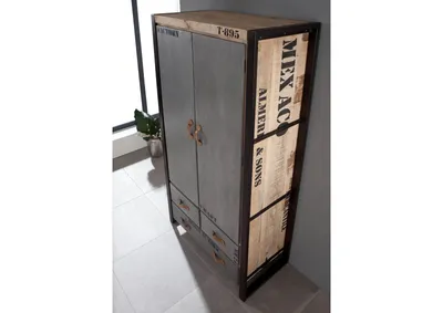 Produktbild von MASSIVMOEBEL24 Schrank Mango 100x50x190 natur bedruckt FACTORY #137