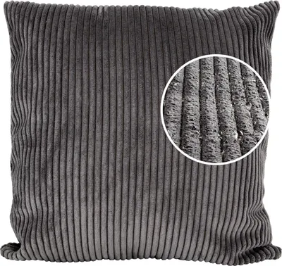 Produktbild von Dekokissen Kissenhülle mit Reißverschluss Sofakissen 40x40cm ohne Füllung Einfarbig Cordsamt Anthrazit