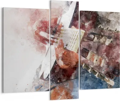 Produktbild von Bild auf Leinwand - Leinwandbild - Gitarre Musik - 95x80cm - Wand Bild - Wanddeko - Wandbilder - Leinwanddruck - Bilder - Kunstdruck - Wanddekoration - Leinwand bilder - Wandkunst - CB95x80-4000