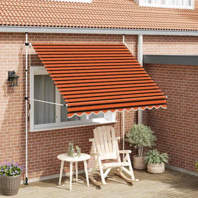 Image de vidaXL Store rétractable manuel 250 cm Orange et brun