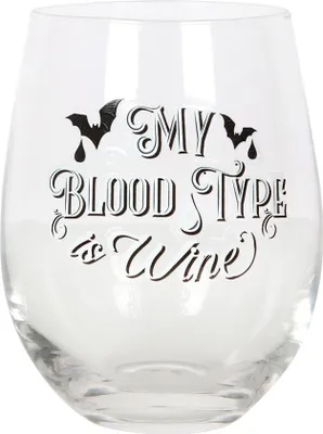 Produktbild von Something Different - Stielloses Weinglas "My Blood Type Is Wine" SD4806 (Einheitsgröße) (Transparent)