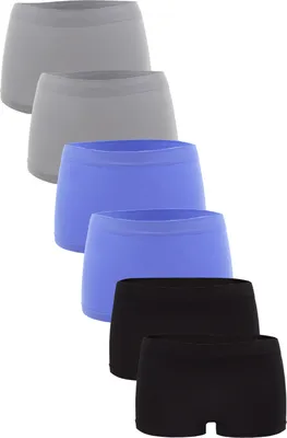 Produktbild von Fabio Farini - 6 Stück Damen Hipster Boxershorts - Frauen Unterhosen Slip Set Seamless angenehmes Tragegefühl ohne Seitliche Nähte