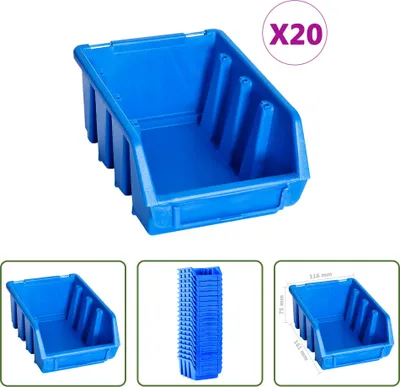 Immagine prodotto di The Living Store Scatole impilabili 20 pezzi. Plastica blu
