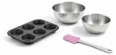 Image de Set de 4 ustensiles de pâtisserie moule à gâteaux 2 bols et spatule pâtisserie Black mettallic Black mettallic Zenker  Black mettallic