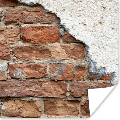 Produktbild von MuchoWow® Poster Ziegel - Gips - Wand 75x75 cm - Wand Dekoration