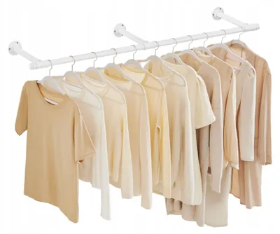 Produktbild von Songmics Wandgarderobe HSR104W01 Weiß Industriell Platzsparend 170cm