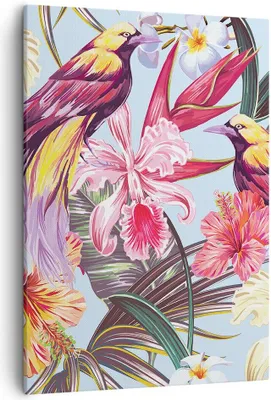 Produktbild von Bild auf Leinwand - Leinwandbild - Einteilig - Blume Vogel Sommer - 50x70cm - Wand Bild - Wanddeko - Wandbilder - Leinwanddruck - Wanddekoration - Leinwand bilder - Wandbild - PA50x70-3485