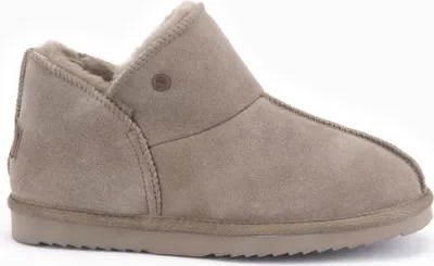 A single tan slipper boot is shown from the side against a white background.