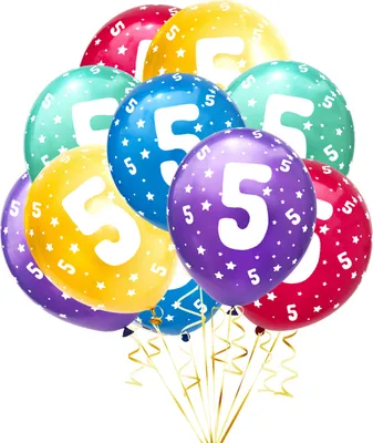 Produktbild von Oblique Unique Luftballon Set Zahl 5 für 5. Geburtstag Kindergeburtstag Party 10 Deko Ballons Geburtstagsdeko bunt