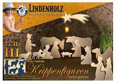 Produktbild von Schnitzholz Krippenfiguren Hirten