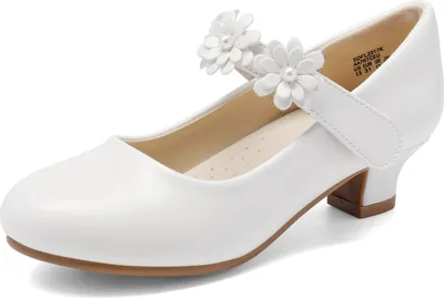 Produktbild von DREAM PAIRS Mädchen Mary Jane Strap Flache Schuhe Ballerinas Prinzessin Schuhe Flache Schulschuhe,Size 35,Weiss,SDFL2317K
