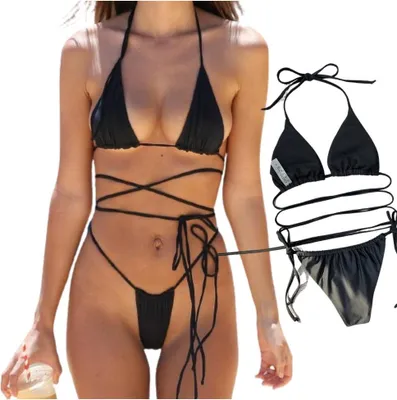 Obrázek produktu pro Bikiny na pláž, plavky s vázáním, na opalování, velikost M