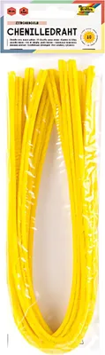 Image de folia Fil chenille (cure-pipe) jaune citron 10 pièces