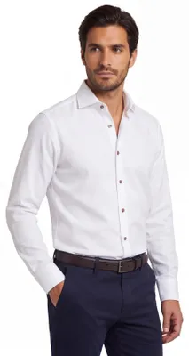 Produktbild von Ledub Modern-Fit Businesshemd weiß uni