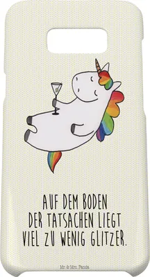 Produktbild von Mr. & Mrs. Panda Samsung Galaxy S8 plus Handyhülle  Einhorn Cocktail - Weiß - Geschenk, Geburtstag, Spruch, Handy Case, Unicorn, Rum, Cover, Party, Hülle, Freundin