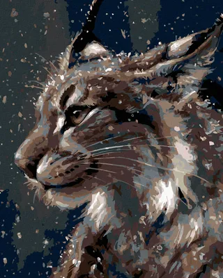 Produktbild von Diamondi - Diamond painting - LUCHS IM WINTER, 40X50 cm, ohne Keilrahmen