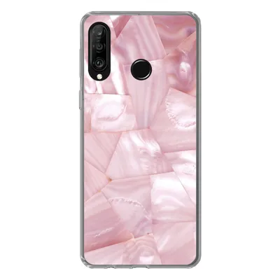 Produktbild von MuchoWow® Handyhülle Schutzhülle Hülle für Huawei P30 Lite Naturstein - Perlmutt - Luxus Silikon Softcase Handy Hülle - Handyhülle