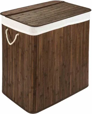Obrázek produktu pro WohnDirect Koš na prádlo s víkem BAMBOO Brown 72 L - Š-41cm x V-61cm x H-32cm