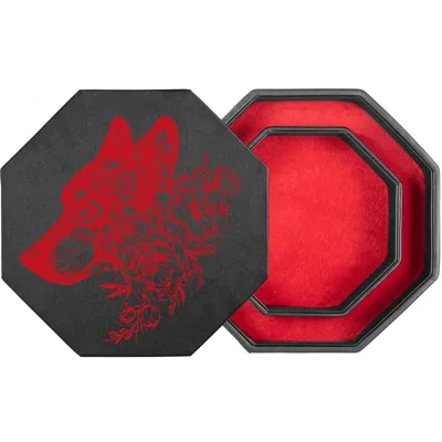 Produktbild von shibby  Würfelbrett mit Würfel-Ablage und Deckel für alle Tabletop Spiele - 23,5cm floral M3-2 (rot)