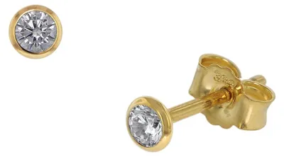 Produktbild von trendor Ohrstecker für Damen und Herren 333 Gold Zirkonia 3,5 mm 86304