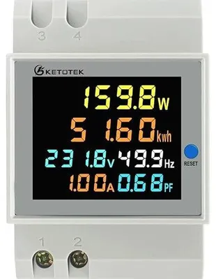 Zdjęcie produktu dla Licznik prądu cyfrowy 100A szyna din wyświetlacz LCD woltomierz amperomierz