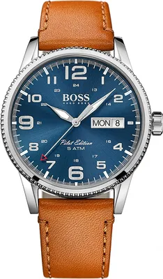Produktbild von Hugo Boss Pilot Uhr Herrenuhr Lederarmband Datum braun