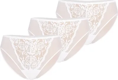 Produktbild von Teyli 3er Pack: Mesh Slip mit floraler Spitze Glamour Female 312-3 weiß 3XL