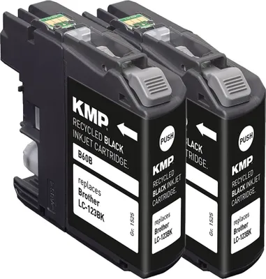 Produktbild von KMP Tintenpatrone passend für Brother LC123BK Black Doublepack