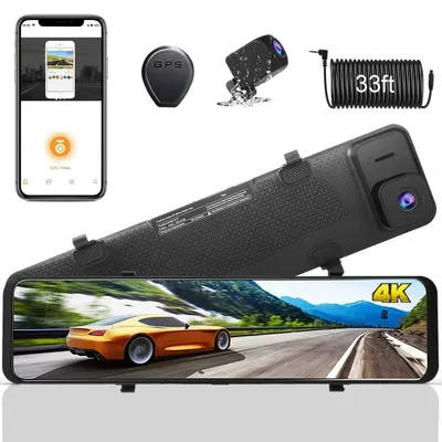 Produktbild von Rückspiegel-Dashcam – Autokamera – Dual-Objektiv – Parkmonitor – 4K, 12-Zoll-Display – GPS-Tracking