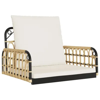 Produktbild von Hängestuhl mit Kissen 63x58x39 cm Poly Rattan und Stahl