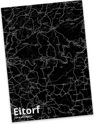Produktbild von Mr. & Mrs. Panda Ansichtskarte Eitorf - Geschenk, Kunstkarten, Postkarten, Fotokarte, Postkarte, Grußkarte, Stadt Dorf Karte Landkarte Map Stadtplan