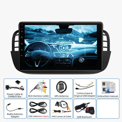 Immagine prodotto di Sistema Android 14 per auto - Autoradio - Sistema multimediale - Navigatore - Autoradio - Schermo touchscreen HD da 9 pollici