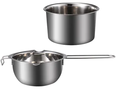Produktbild von Edelstahl-Schokoladentopf - Schmelztiegel für Wasserbad - Zum Schmelzen von Schokolade Wachs Butter und Käse - 500 ml - 27,00 x 14,00 x 9,50 cm
