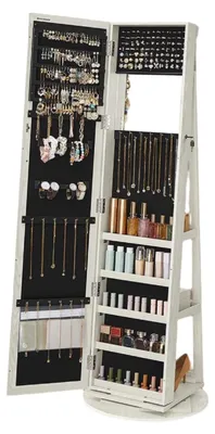 Produktbild von Schmuckschrank mit Spiegel, drehbar, 360°, 54 x 161 x 54 cm