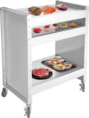 Immagine prodotto di Carrello per barbecue - Carrello per griglia - Carrello per barbecue - Tavolo per griglia - Carrello da esterno - Acciaio inossidabile 201