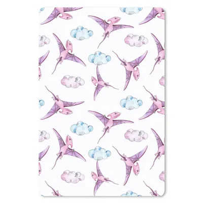 Produktbild von MuchoWow® Mauspad Mousepad Dinosaurier - Muster - Kinderzimmer - Mädchen - Kinder - Rosa - Kinder 40x60 cm - Mousepads - Maus Mat - Pad - Mausunterlage - Schreibtisch Accesoire