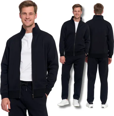 Zdjęcie produktu dla Bluza Męska Dresowa Ze Stójką Zapinana Na Zamek Gładka Elegancka Moraj Xl