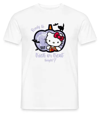 Produktbild von Spreadshirt Hello Kitty Halloween Süßes Oder Saures Männer T-Shirt, S, Weiß