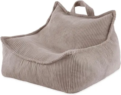 Produktbild von MISIOO Sitzsack Kinder – Großer Sitzsack – Big Bag für Kinder – Cord-Material – 77x67x50 cm – Waschbarer Stoff – Griff für einfaches Tragen – Beige