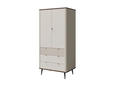 Produktbild von Tkmoebel 2-türiger Kleiderschrank Marly 01  Kaschmir/Walnuss