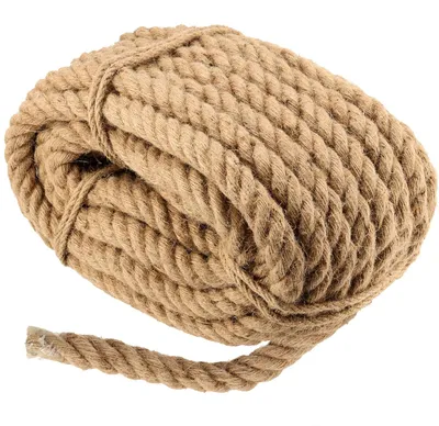 Jute-Hanfseil 18 mm x 66 Fuß, Naturfaser, DIY-Basteltau