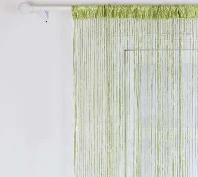Produktbild von 2er Pack Fadenvorhang 100x200cm Grün Vorhang Perlenvorhang Türvorhang Quaste Gardine Balkon Insektenvorhang