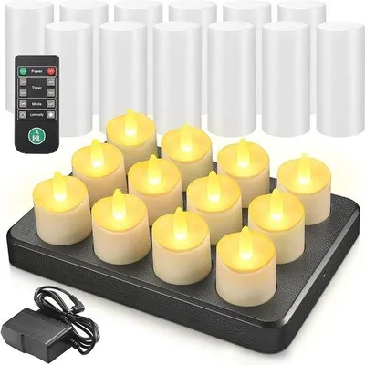 Produktbild von LED-Lampe mit Fernbedienung - Wasserfest - Set von 12 - Warmweiß - Dekoration - Ideal für Valentinstag, Halloween, Weihnachten und Geburtstage