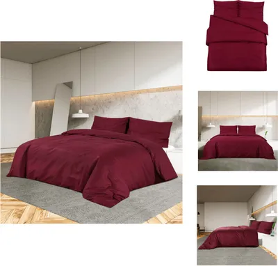 Produktbild von vidaXL Bettwäsche-Set Bordeauxrot 140x200 cm Leichte Mikrofaser - Bettbezüge