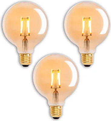 Produktbild von Näve Leuchten 3er-Set LED Leuchtmittel "DILLY" E27/4,1W H: 13,5cm warmweiß 3er-Set LED Leuchtmittel "DILLY" E27/4,1W H: 13,5cm warmweiß 3er-Set LED Leuchtmittel "DILLY" E27/4,1W H: 13,5cm warmweiß - E27, 4,1 Watt, 310 Lumen, 2130 Kelvin, aus Metall und Glas, messing