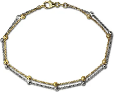 Produktbild von SilberDream 19cm Armband Kugeln poliert silber gold Damen Schmuck D2SDA2129T